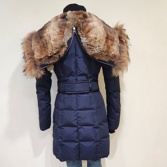 💥HOT ITEM!💥MACKAGE TRISH Down Coat w/ Asiatic Racoon & Rabbit Fur in Ink - Picture 7 of 16